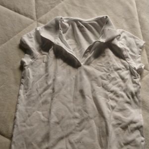 Kids L White Collared Tee
